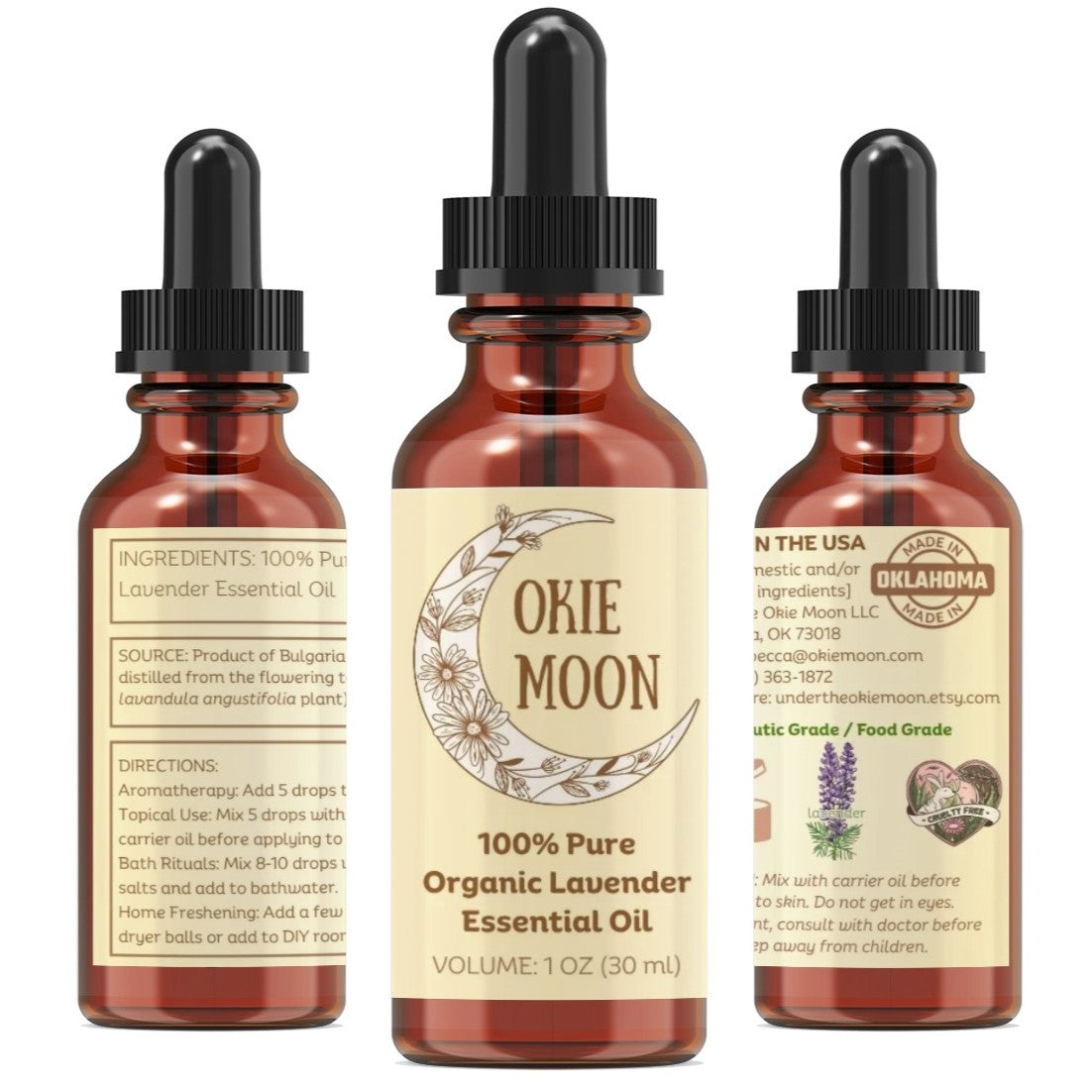 Organic Lavender Essential Oil, Pure Steam Distilled, Therapeutic Grade, Quality Tested